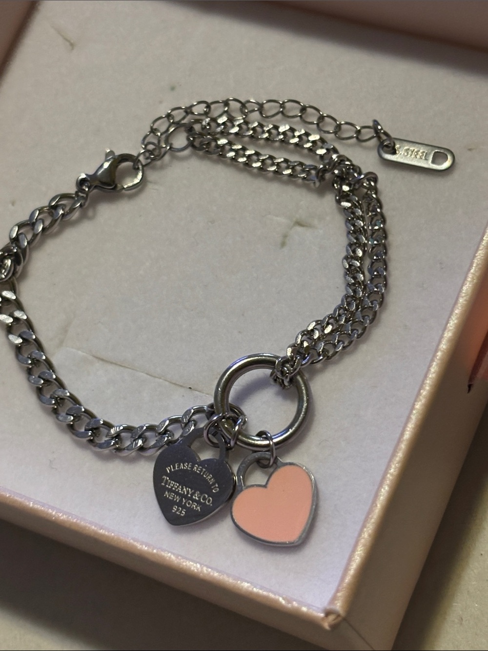 Bracelet with Pink Heart Charm